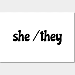 she/they pronoun awareness Posters and Art